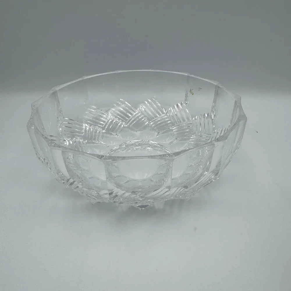 Set of 2 Crystal Glass Bowls Candy Dishes Trinket Dishes Serving‎ Bowls